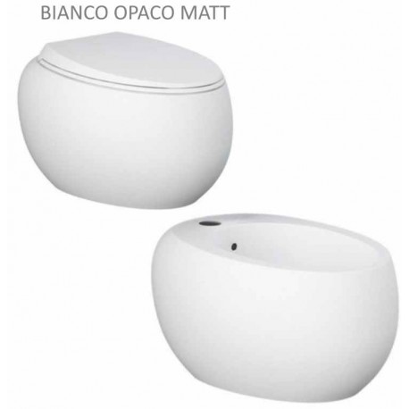 Sanitari sospesi Cloud con fissaggio nascosto di Rak Ceramics Vaso + Bidet in Ceramica Bianco opaco matt