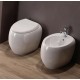 Sanitari Cloud con fissaggio nascosto di Rak Ceramics Filomuro Vaso + Bidet in Ceramica Bianco Lucido