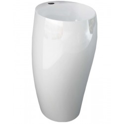 Lavabo autoportante freestanding 86,5h cm. modello Cloud di Rak Ceramics Bianco Lucido con foro per miscelatore