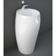 Lavabo autoportante freestanding 86,5h cm. modello Cloud di Rak Ceramics Bianco Lucido con foro per miscelatore