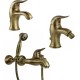 Nice Serie Wilson Miscelatori Lavabo e Bidet con Piletta Salterello + Gruppo Vasca in Ottone Bronzato Anticato