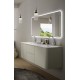 Mobile da Bagno Sospeso 140 cm Grigio con Lavabo e Specchiera 