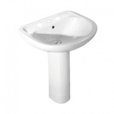 Lavabo in ceramica tre fori corredato di colonna Ceramiche Azzurra collezione Diana cm 65