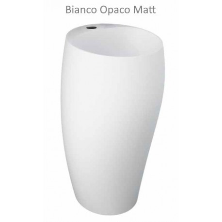 Lavabo autoportante free-standing 86,5h cm. modello Cloud di Rak Ceramics Bianco Opaco Matt con foro per miscelatore
