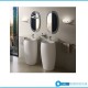 Lavabo autoportante free-standing 86,5h cm. modello Cloud di Rak Ceramics Bianco Opaco Matt con foro per miscelatore