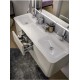 Mobile da Bagno Sospeso 140 cm Grigio con Lavabo e Specchiera 