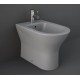 Bidet Filo muro serie Feeling di Rak Ceramics in ceramica grigio opaco matt cod.RST14503A