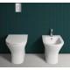 Vaso + Bidet Filo muro serie Feeling di Rak Ceramics con Tecnologia Rimless in ceramica bianco opaco matt