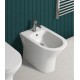 Vaso + Bidet Filo muro serie Feeling di Rak Ceramics con Tecnologia Rimless in ceramica bianco opaco matt