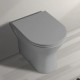 Vaso + Bidet Filo muro serie Feeling di Rak Ceramics con Tecnologia Rimless in ceramica grigio opaco matt