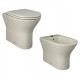 Vaso + Bidet Filo muro serie Feeling di Rak Ceramics con Tecnologia Rimless in ceramica beige opaco matt