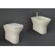 Vaso + Bidet Filo muro serie Feeling di Rak Ceramics con Tecnologia Rimless in ceramica beige opaco matt