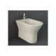 Vaso + Bidet Filo muro serie Feeling di Rak Ceramics con Tecnologia Rimless in ceramica beige opaco matt