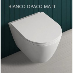 Vaso con fissaggio nascosto sospeso Feeling di Rak Ceramics con Tecnologia Rimless in ceramica bianco opaco matt cod.RST23500A