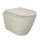 Vaso con fissaggio nascosto sospeso Feeling di Rak Ceramics con Tecnologia Rimless in ceramica beige opaco matt cod.RST23505A