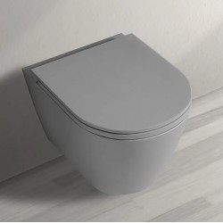 Vaso con fissaggio nascosto sospeso Feeling di Rak Ceramics con Tecnologia Rimless in ceramica grigio opaco matt cod.RST23503A