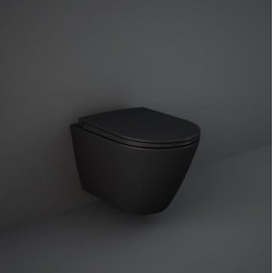 Vaso con fissaggio nascosto sospeso Feeling di Rak Ceramics con Tecnologia Rimless in ceramica nero opaco matt cod.RST23504A