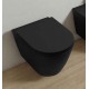 Vaso + Bidet con fissaggio nascosto sospeso Feeling di Rak Ceramics con Tecnologia Rimless in ceramica nero opaco matt