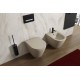 Vaso + Bidet con fissaggio nascosto sospeso Feeling di Rak Ceramics con Tecnologia Rimless in ceramica cappuccino opaco matt