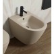 Vaso + Bidet con fissaggio nascosto sospeso Feeling di Rak Ceramics con Tecnologia Rimless in ceramica cappuccino opaco matt