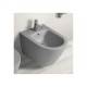 Vaso + Bidet con fissaggio nascosto sospeso Feeling di Rak Ceramics con Tecnologia Rimless in ceramica grigio opaco matt