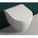 Vaso + Bidet con fissaggio nascosto sospeso Feeling di Rak Ceramics con Tecnologia Rimless in ceramica bianco opaco matt