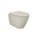 Vaso + Bidet con fissaggio nascosto sospeso Feeling di Rak Ceramics con Tecnologia Rimless in ceramica beige opaco matt