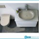 Vaso + Bidet con fissaggio nascosto sospeso Feeling di Rak Ceramics con Tecnologia Rimless in ceramica beige opaco matt