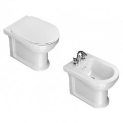 Vaso + Bidet tre fori Canova Royal 53 Catalano Filomuro con Coprivaso Soft-Close