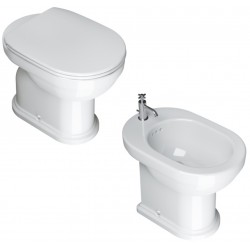 Vaso + Bidet tre fori Canova Royal 53 Catalano distanziati da muro con Coprivaso Soft-Close