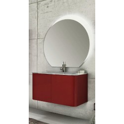 Mobile bagno rovere grigio completo lavabo in ceramica + specchio led 100 x 60  cm da selezionare in fase di ordine - Vendita Online ItaliaBoxDoccia