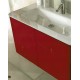 Mobile da Bagno Sospeso 95 cm Rosso con Lavabo e Specchiera 