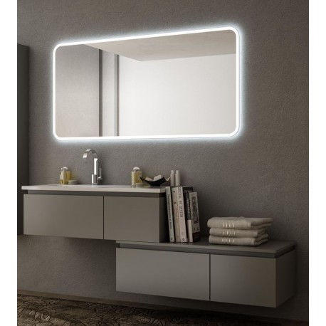 Mobile da Bagno Sospeso 100 cm Grigio con Base Portalavabo e Cassettiera