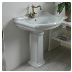 Lavabo con colonna mod. Pompea monoforo da 73 cm arredo bagno classico