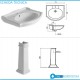 Lavabo con colonna mod. Pompea monoforo da 73 cm arredo bagno classico