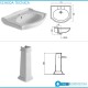 Lavabo con colonna mod. Alexandra di Cesabo monoforo da 73 cm arredo bagno classico