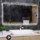 Specchio da Bagno con Angoli Squadrati Altoparlante Bluetooth + Orologio e Strisce Sabbiate Retroilluminante led 20W art. spe16