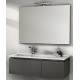 Mobile da Bagno Sospeso 100 cm Grigio con Lavabo in Resina