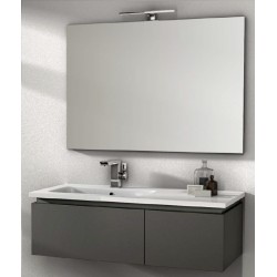 Mobile da Bagno Sospeso 100 cm Grigio con Lavabo in Resina