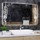 Specchio Bagno Su Misura Filo Lucido Retroilluminante led 20W con disegno sabbiato mod. Spe019