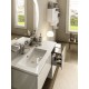 Mobile da Bagno Sospeso 100 cm Bianco con Lavabo in Resina