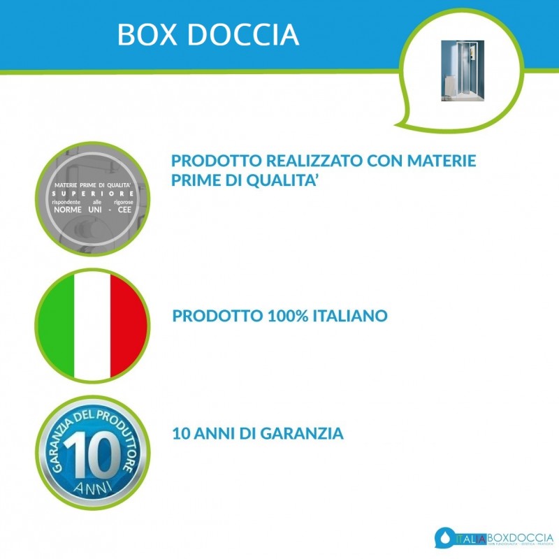 Box Doccia a Nicchia apertura Soffietto altezza 185 cm in acrilico opaco  mod. Venice - Vendita Online ItaliaBoxDoccia