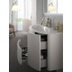 Mobile da Bagno Sospeso 90 cm Frassino Bianco con Lavabo e Specchiera 