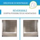 Sopravasca da 98 cm parete pieghevole cristallo trasparente reversibile