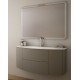 Mobile da Bagno Sospeso 121 cm Grigio con Lavabo e Specchiera 