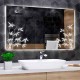 Specchio Bagno Su Misura Filo Lucido Retroilluminante led 20W con disegno sabbiato mod. SpeA19