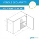 Pensile scolapiatti per cucina da 80cm a due ante Teak completo di griglie e vaschetta raccogli gocce