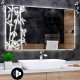 Specchio da Bagno con Angoli Squadrati Altoparlante Bluetooth + Orologio e Strisce Sabbiate Retroilluminante led 20W art. speA22