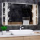 Specchio Bagno Su Misura Filo Lucido Retroilluminante led 20W con disegno sabbiato mod. SpeA24