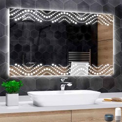 Su Misura Specchio Bagno Smart Filo Lucido Retroilluminante led ad accensione vocale tramite alexa o google assistant art.A27